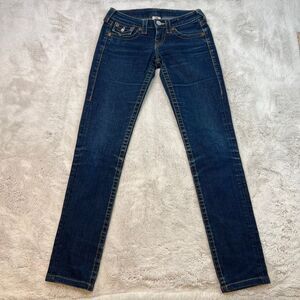 True Religion Womens 26x30 Julie Skinny Jeans Denim Stretch Made in USA Low Rise